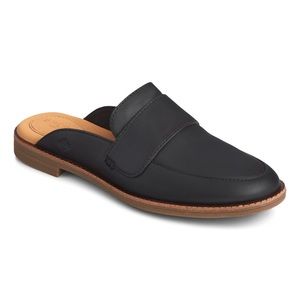 SPERRY Waypoint Black Leather  Mule Slide  Memory Foam Women's Size 6.5 M